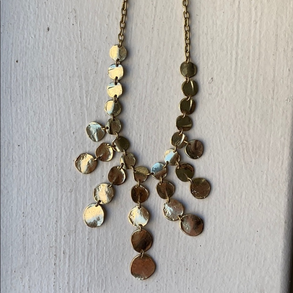 Vintage brass tiered necklace